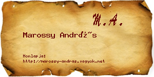 Marossy András névjegykártya
